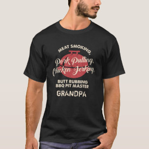 Fars dag Kött Rökning BBQ Pit Master Grandpa T Shirt