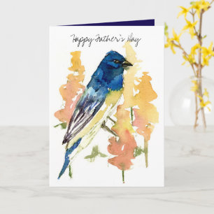 Fars dag Lazuli Bunting Fågel Natur Vilda djur Kort