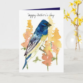 Fars dag Lazuli Bunting Fågel Natur Vilda djur Kort