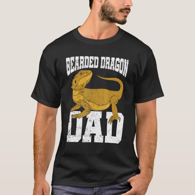 Fars dag Lizard Pet Pappa Animal Reptile Beared T Shirt (Framsida)