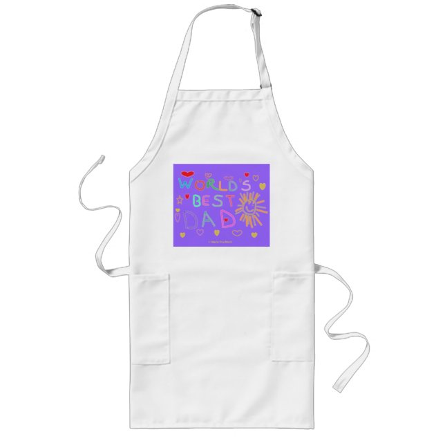 FARS DAG LONG KITCHEN APRONS - BEST PAPPA GIFTS LÅNGT FÖRKLÄDE (Framsidan)