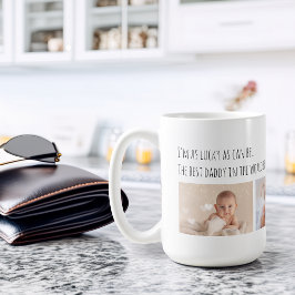Fars dag Lucky Me Bästa Pappa Bilder Anpassade Kaffemugg