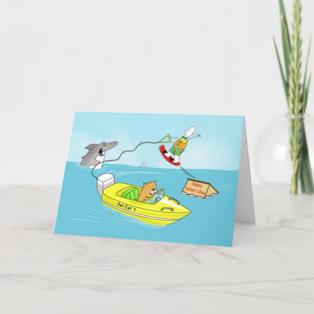 Fars dag Lusnyj Vatten Skickar med Shark Card Kort (Framsida)