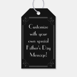 Fars dag - "Lycklig Fars dag" Black/Grått #2 Presentetikett