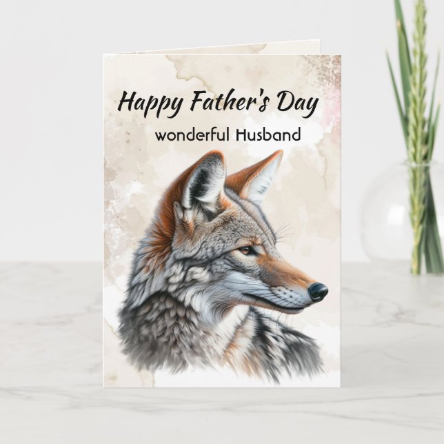 Fars dag  Make Husvattenfärg Coyote  Helgkort (Framsida)