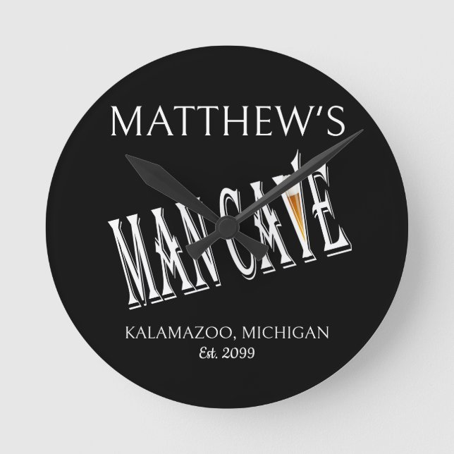 Fars dag Man Cave Pub Clock Sign Rund Klocka (Framsida)