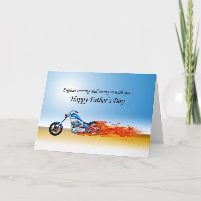 Fars dag med flammande motorcykel kort (Framsida)