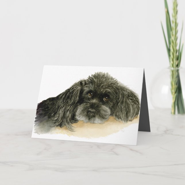 Fars dag med Pudel Hund-kort Kort (Framsida)