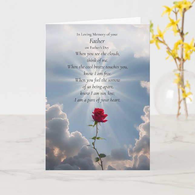 Fars dag Memorial till minne av er Far Kort (Gul blomma)
