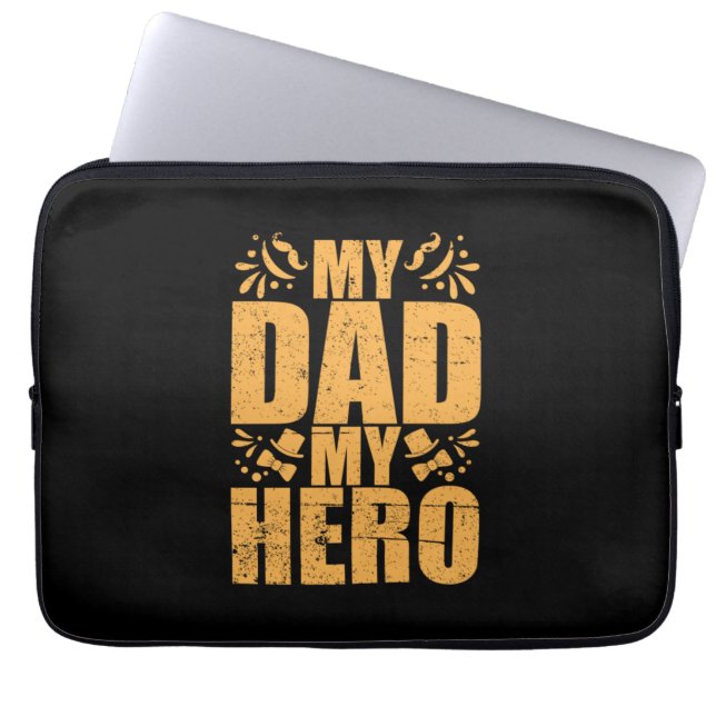 Fars dag Min pappa Min hjälte Laptop Fodral (Framsidan)