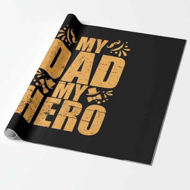 Fars dag Min pappa Min hjälte Presentpapper (Utrullad)