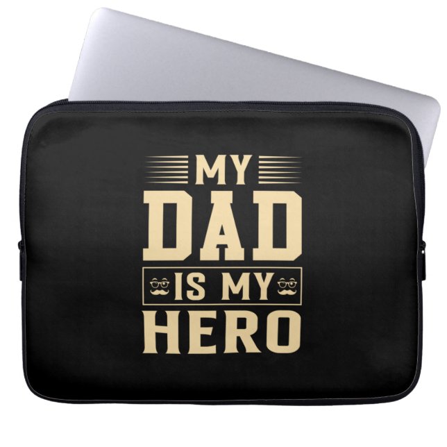 Fars dag Mitt Pappa är min Hero Laptop Fodral (Framsidan)