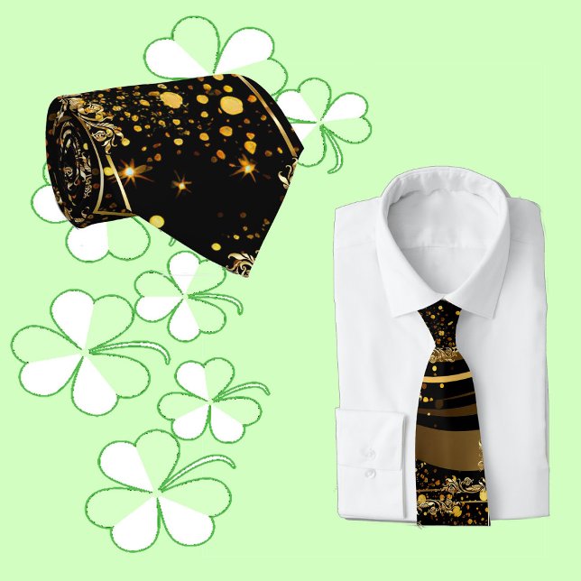 Fars dag Modern Kalligrafi Leafy Swirls Black Slips (Fathers Day Modern Calligraphy Leafy Swirls Black Neck Tie)