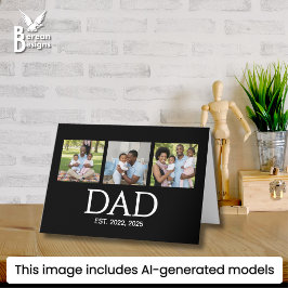 Fars Dag Mössor Svarta 3 Foto Pappa Grundad Helgkort