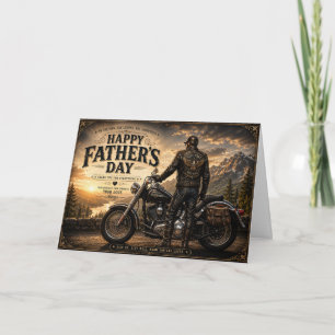 Fars dag Motorcykelkort Pappa Biker Hälsning Kort