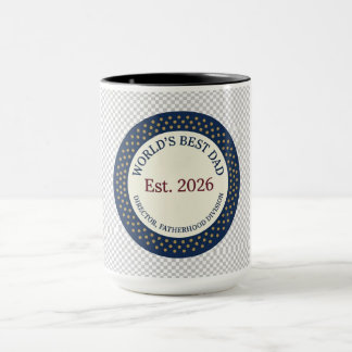 Fars dag Mugg - Rund Badge Världens Bästa Pappa Na