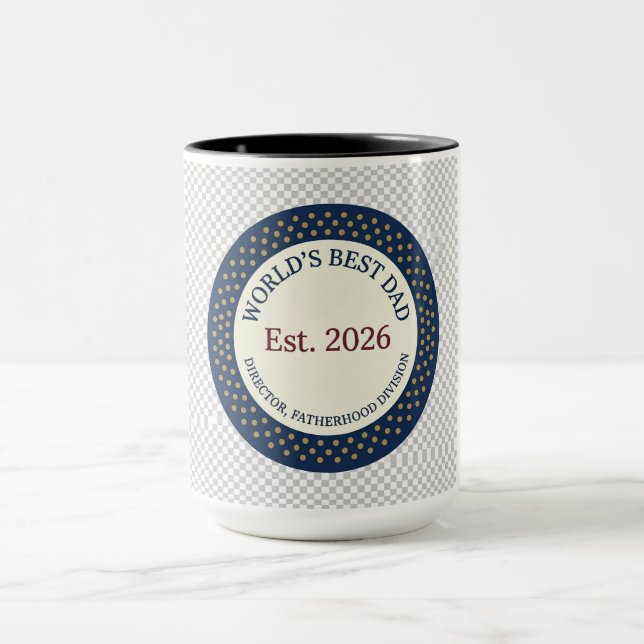 Fars dag Mugg - Rund Badge Världens Bästa Pappa Na (Center)