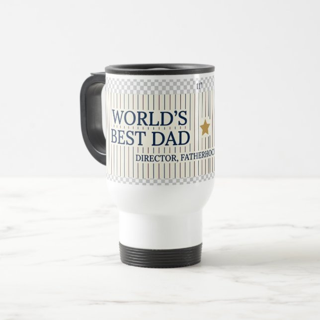 Fars Dag Mugg - Världens Bästa Pappa Navy & Burgun (Framsida vänster)
