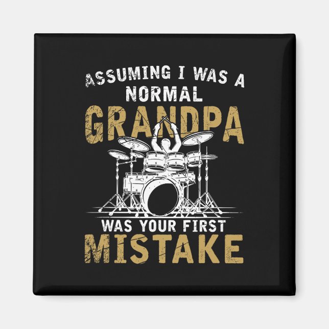 Fars dag Music Gift Drums Magnet (Framsidan)