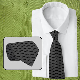Fars dag Mustache Snyggt Grått Black Mönster Slips