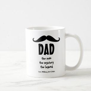 Fars dag mustasch, pappa, anpassningsbar kaffemugg
