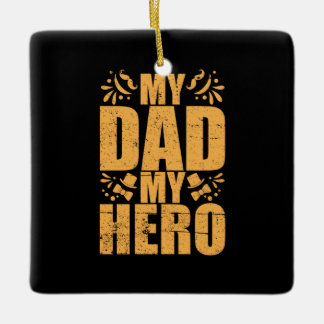 Fars dag My Pappa My Hero Julgransprydnad Keramik