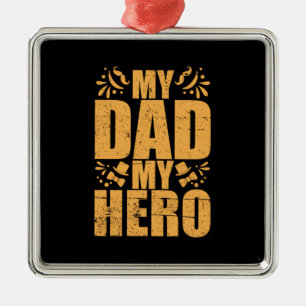 Fars dag My Pappa My Hero Julgransprydnad Metall