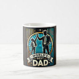Fars dag Neon Art Black Kaffemugg