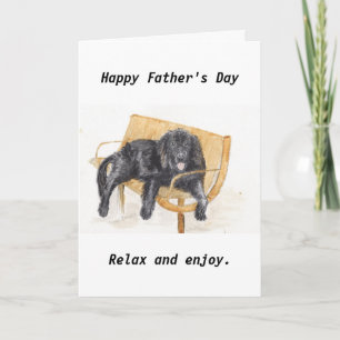 Fars dag Newfoundland Hund i bänk, Kort