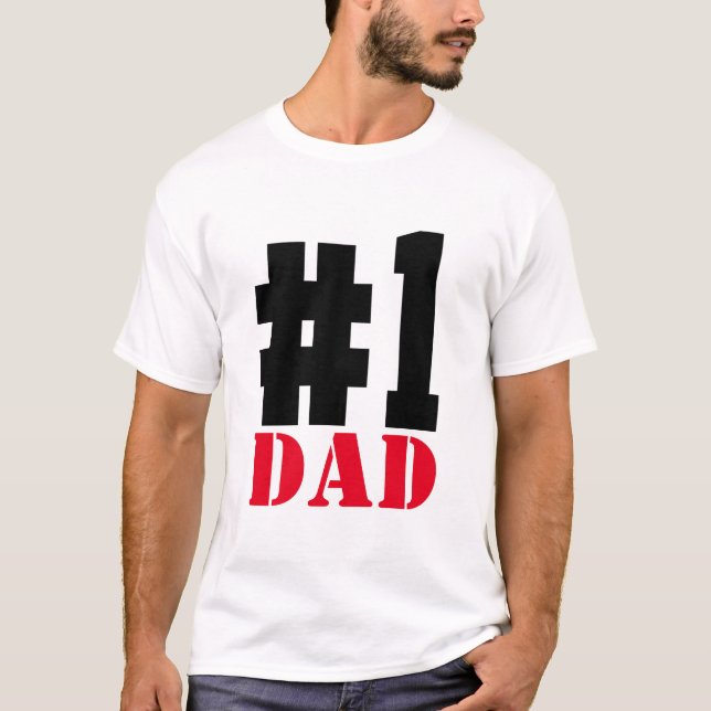 Fars dag nummer 1 Pappa White T Shirt (Framsida)