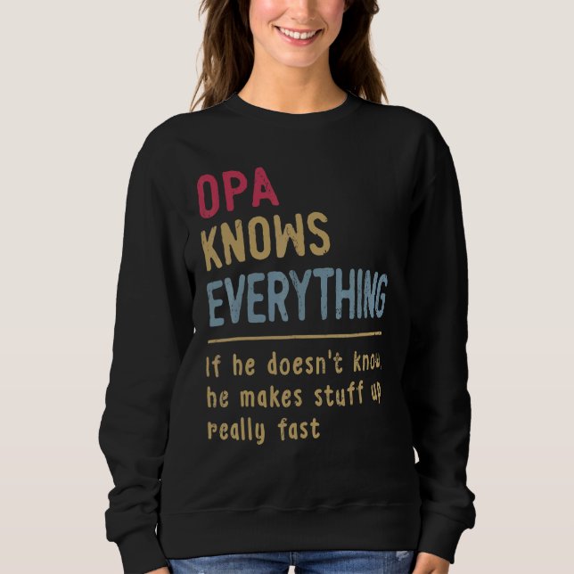 Fars dag Opa vet allt om hon inte är K T Shirt (Framsida)