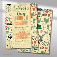 Fars dag Orange Gröna Ikoner Brunch