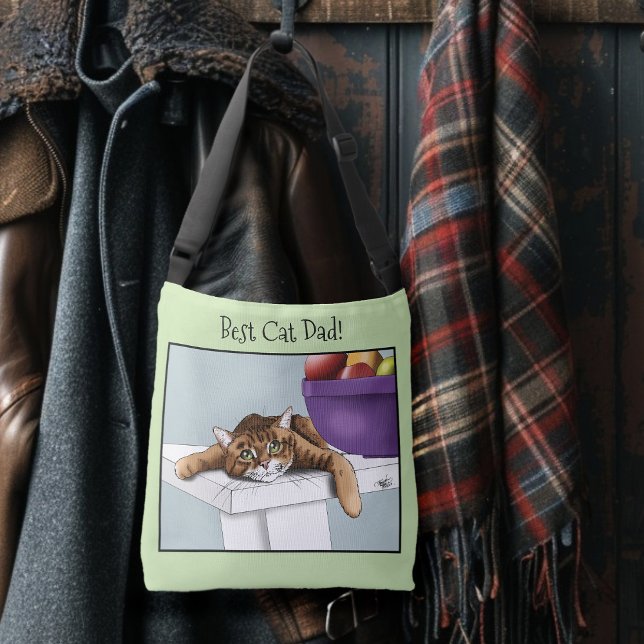 Fars dag Orange Tabby katt Axelväska (Skapare uppladdad)