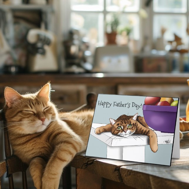 Fars dag Orange Tabby katt Tack Kort (Skapare uppladdad)