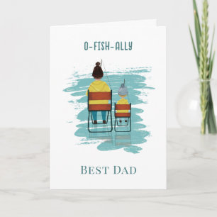 Fars dag på fiskedagen pappa och barn kort