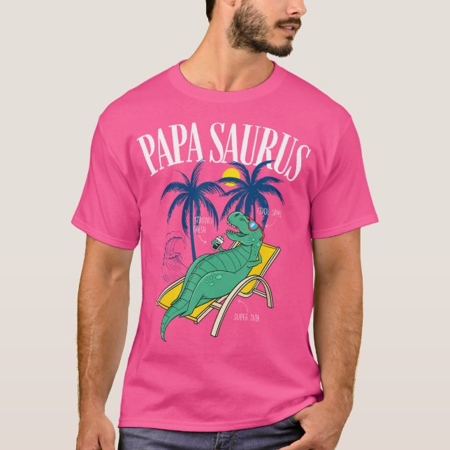 Fars dag Papasaurus T-Rex Dinosaur Funny Pappa T Shirt (Framsida)