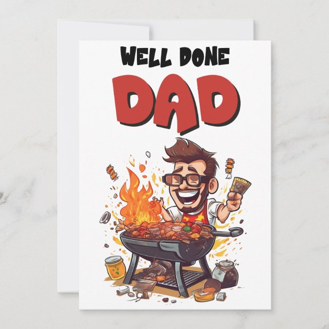 Fars dag Pappa Barbecue Funny Meme Inbjudningar (Framsida)