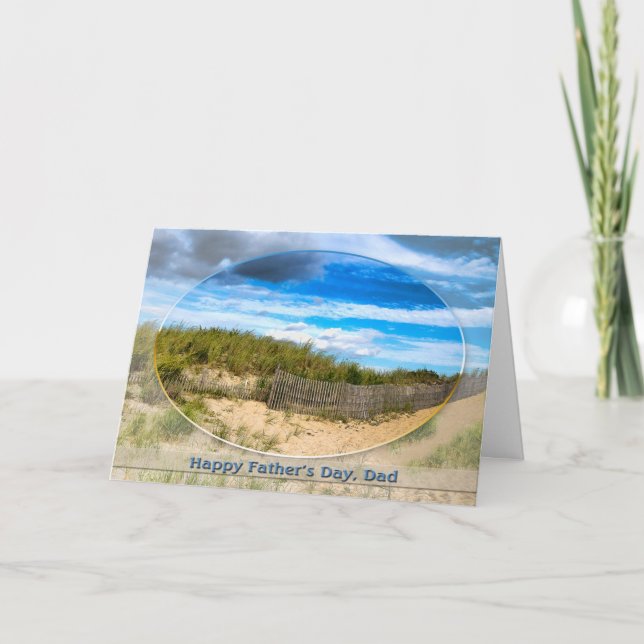 FARS DAG - PAPPA - BEACH/OCEAN/DUNES SCENE KORT (Framsida)