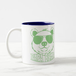 Fars dag | Pappa Björn | KOLORFUL | NAMN Två-Tonad Mugg