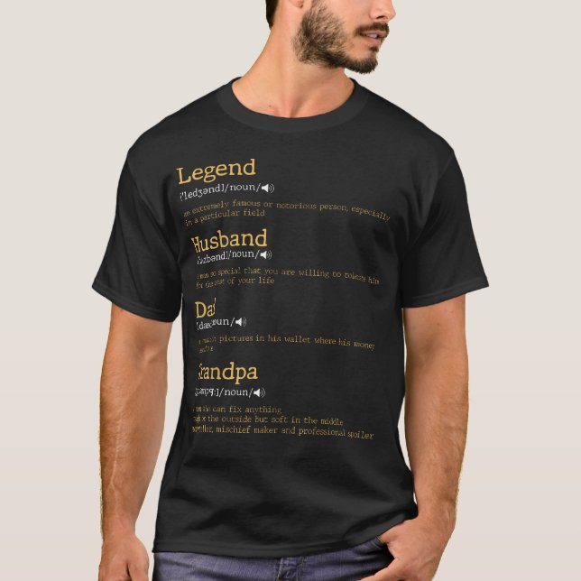 Fars dag - Pappa Definition - Legend Make T Shirt (Framsida)
