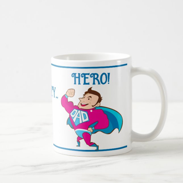 Fars dag Pappa Dotter Hero Kaffemugg (Höger)