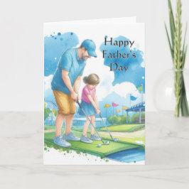 Fars dag pappa/dotter Mini Golf Card Kort