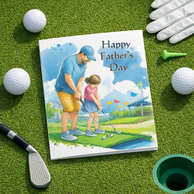 Fars dag Pappa/dotter minigolfkort Kort (Skapare uppladdad)