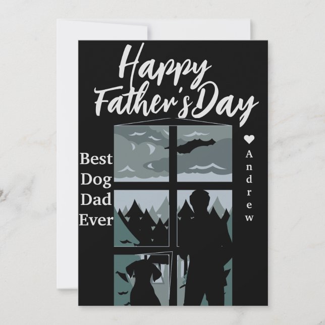 fars dag pappa & dotter siluett julkort inbjudningar (Framsida)