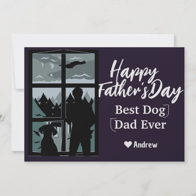 fars dag pappa & dotter siluett julkort inbjudningar (Framsida)