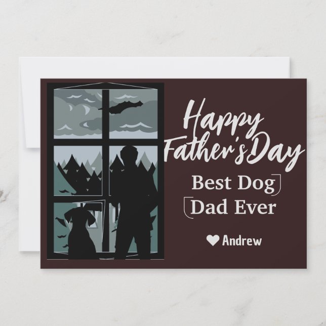 fars dag pappa & dotter siluett julkort inbjudningar (Framsida)