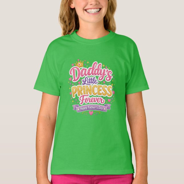 Fars dag Pappa & Dotter Söt Kärleksdesign T Shirt (Framsida)