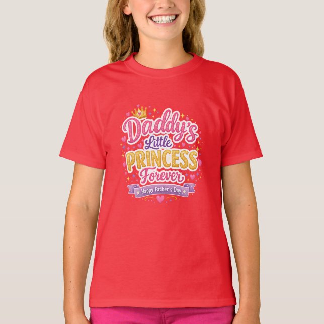 Fars dag Pappa & Dotter Söt Kärleksdesign T Shirt (Framsida)