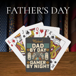 Fars dag Pappa efter dagspatent (gamer) på natten Casinokort