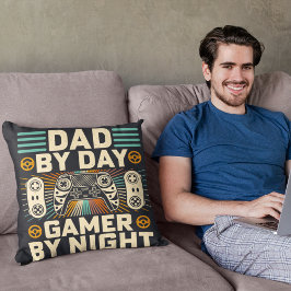 Fars dag Pappa efter dagspatent (gamer) på natten Kudde